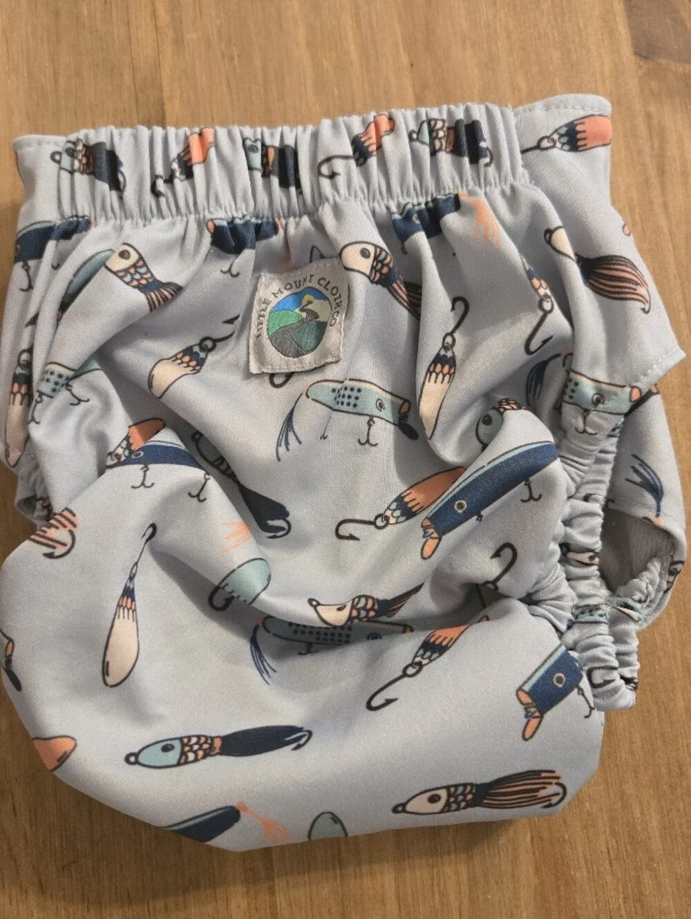 Little mount cloth co one size pocket cloth diaper fishes